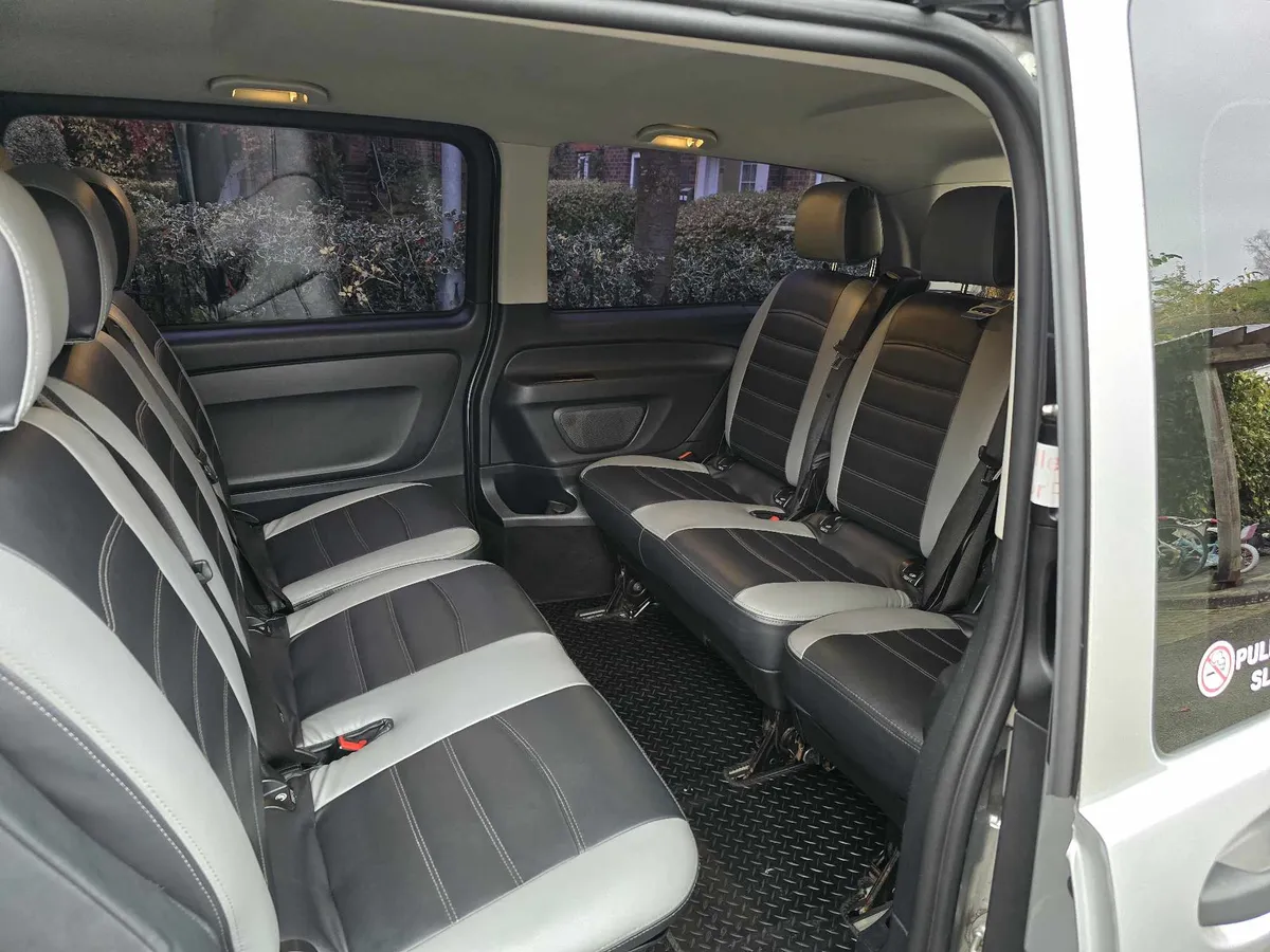 The inside of A&L Car's people carrier taxi