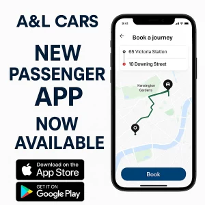 A&L Cars new passenger app flyer