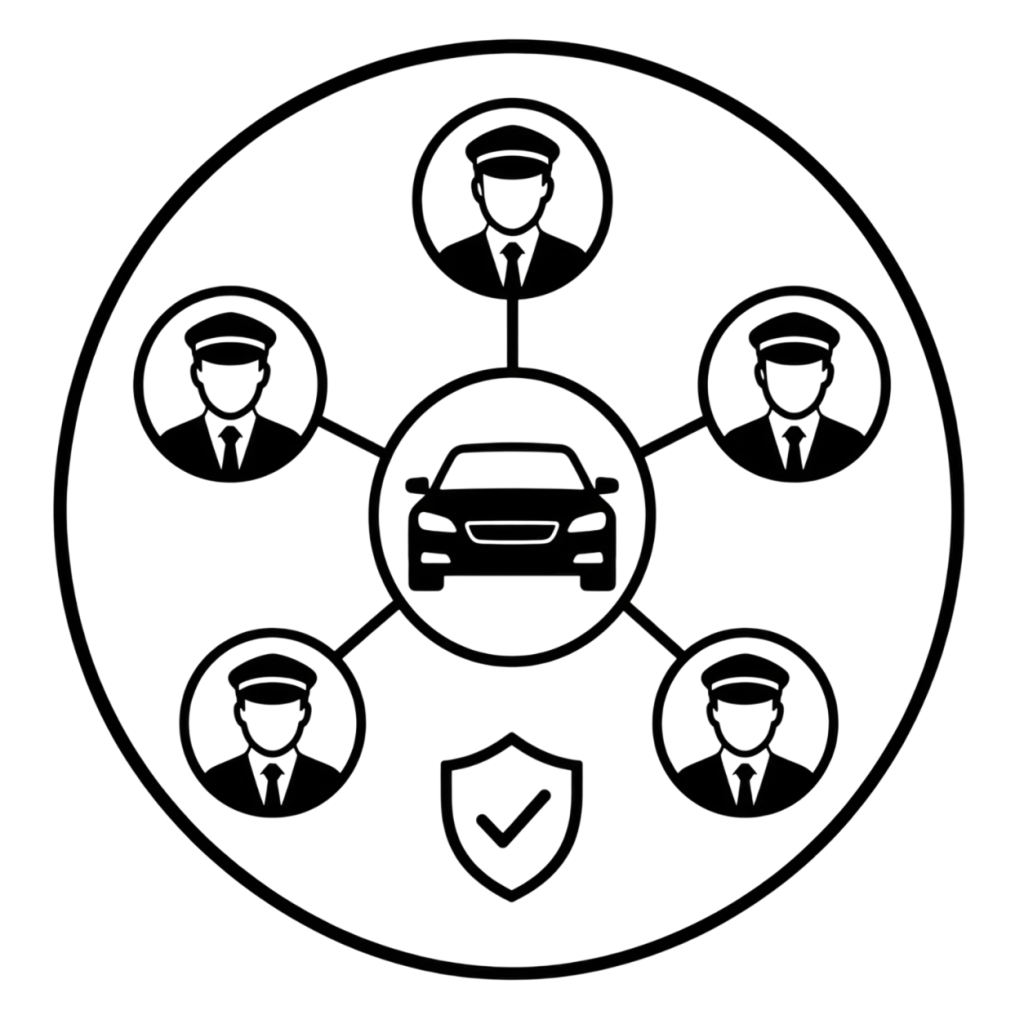 An icon depicting a growth in the number of private hire drivers
